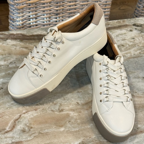 Women’s JOIE Handan white leather platform sneakers- Size 39 - Picture 7 of 12